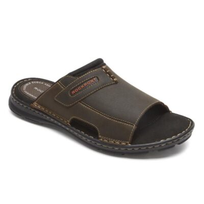 Men Sandals | Rockport Darwyn 2 Slide Brown Ii Lea